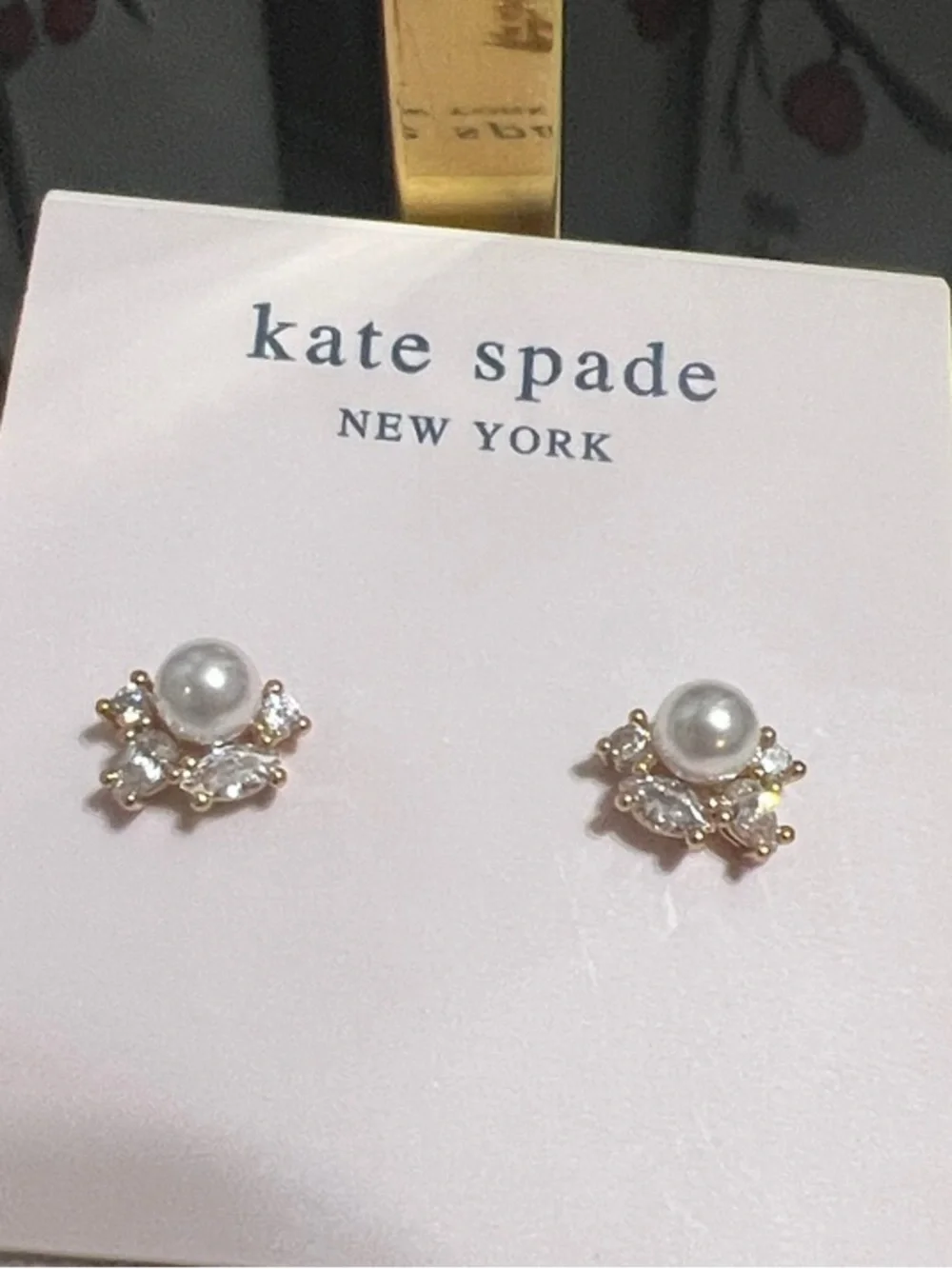kate spade Pearl Starburst Stud Earrings - Gold & White